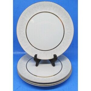 Queens Brocade Fine China Of Japan  Dinner Plates 10 1/2" Bundle of 4